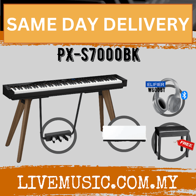 Casio PX-S7000 88-Key Digital Piano w/Piano Bench And Edifier W600BT Headphone - ( PXS7000 / PX S7000 )