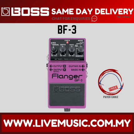 Boss BF-3 Flanger Guitar Effects Pedal with Patch Cable (BF3)