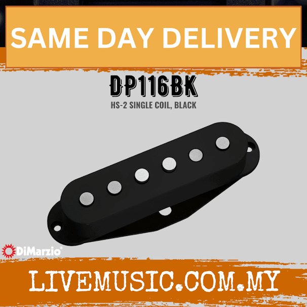 DiMarzio DP116 HS-2 Single Coil Guitar Pickup - Black (DP116HS2/DP116-HS2)