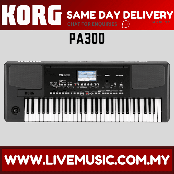 Korg Pa300 - 61 Key Arranger Workstation with FREE Adapter (Pa-300)