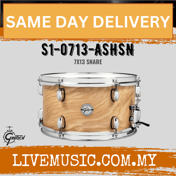 Gretsch S1-0713-ASHSN 7x13inch Ash Snare Drum