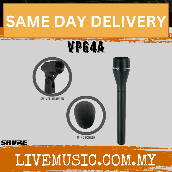 Shure VP64A Omni-Directional Handheld Dynamic Microphone for Professional Audio and Video Productions ( VP-64A / VP 64A )