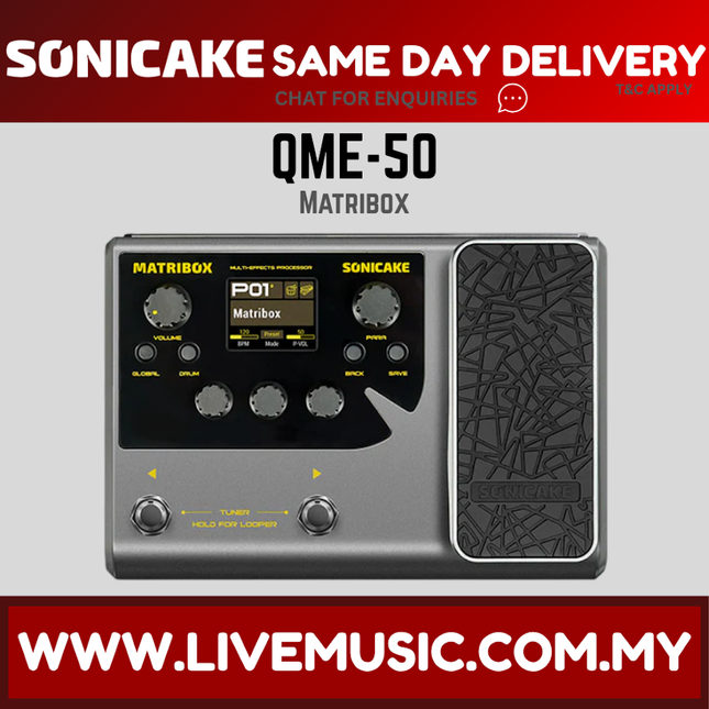 Sonicake QME-50 Matribox Multi-effects Processor With Expression Pedal w/Hardcase ( QME50 QME 50 )