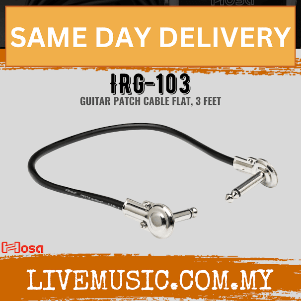 Hosa IRG-103 Guitar Pedal Patch Cable, Flat, 3ft (IRG103/IRG 103)