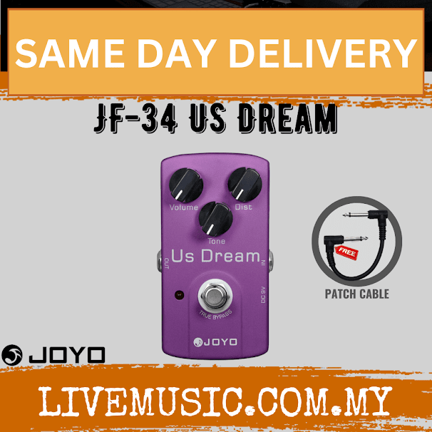 Joyo JF-34 US Dream High Gain Distortion Pedal Simulates Driven Tube Amplifier For Electric Guitar Effect ( JF34 / JF 34 )