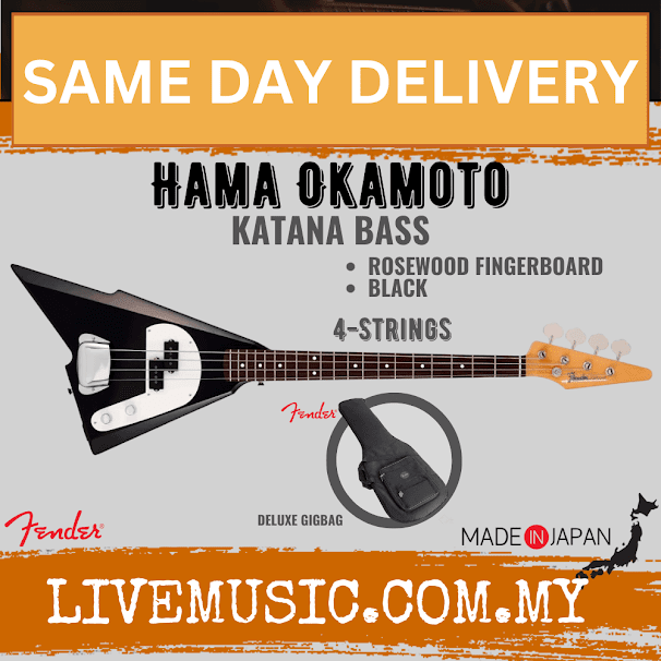 Fender Hama Okamoto Signature Katana Bass Guitar, Black