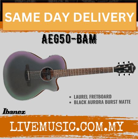 Ibanez AEG50 Acoustic Electric Guitar - ( AEG-50 / AEG50 )-Black Aurora Burst