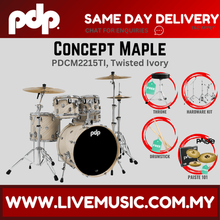 PDP by DW CM5 Concept Maple Shell Pack - 5-piece With Paiste101 Cymbals - ( PDCM2215 )