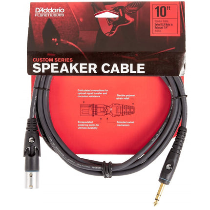 D'Addario PW-GMMS-10 Planet Waves Custom Series Swivel Speaker Cable, XLR Male to 1/4inch, 10 ft ( PWGMMS10 / DADDARIO )