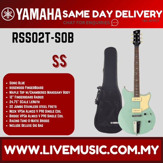 Yamaha Revstar Standard RSS02T Electric Guitar - Sonic Blue ( RSS02T / RSS 02T )