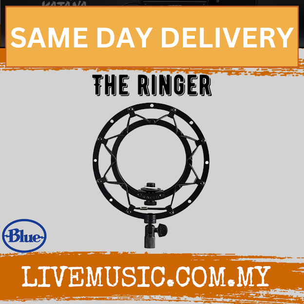 Black circular microphone shock mount for Blue Microphones The Ringer