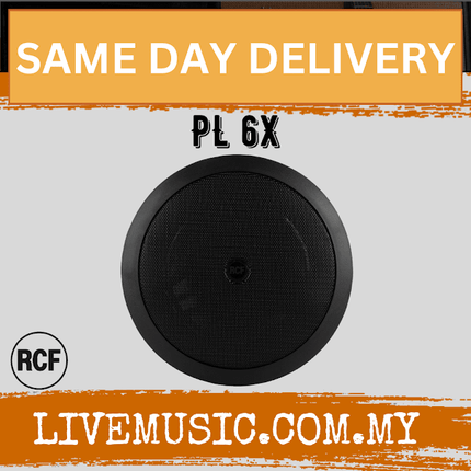 RCF PL 6X COAXIAL CEILING SPEAKER - Black ( PL6X / PL-6X )
