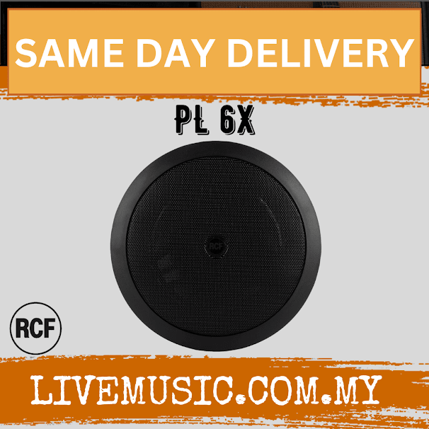 RCF PL 6X COAXIAL CEILING SPEAKER - Black ( PL6X / PL-6X )