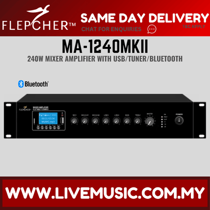 Flepcher MA-1240MKII Mixer Amplifier with USB/Tuner/Bluetooth ( MA1240 MKII / MA 1240 MKII )