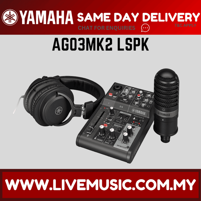 Yamaha AG03 MK2 Live Streaming Pack - Black ( AG-03 MKII )