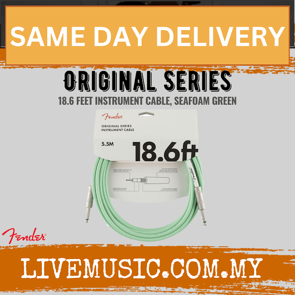 Fender Original Series Instrument Cable, 18.6ft - Seafoam Green