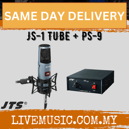 JTS JS-1 TUBE + PS-9 Large Diaphragm Studio Microphone c/w Power Supply