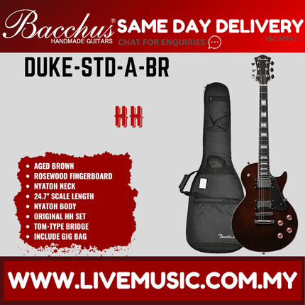 Bacchus DUKE-STD-A Global Series Les Paul Body Electric Guitar - Aged Brown ( DUKE STD A / DUKESTDA ) (Copy)