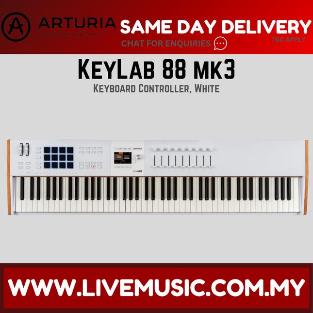 Arturia Keylab 88 MkIII Weighted Keyboard Controller - White (Keylab88/Mk3)