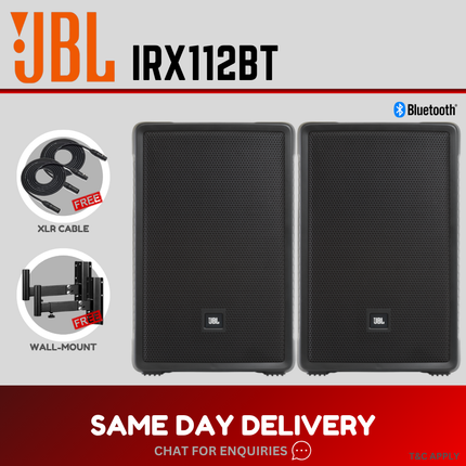 JBL IRX-112BT 1300W Powered 12" Portable Speaker w/Bluetooth Stereo Pairing - Each / Pair ( IRX112BT)