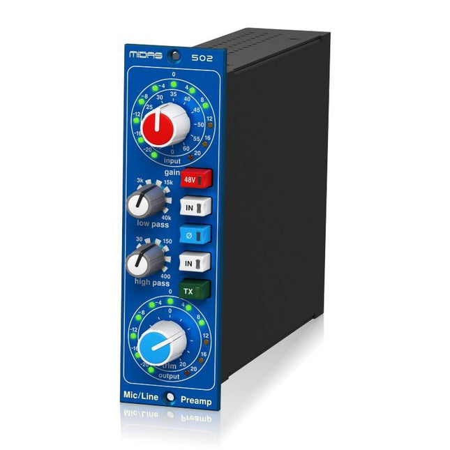 MIDAS MICROPHONE PREAMPLIFIER 502 V2 500 Series Modular Midas Microphone Preamplifier with Classic XL4 Filters