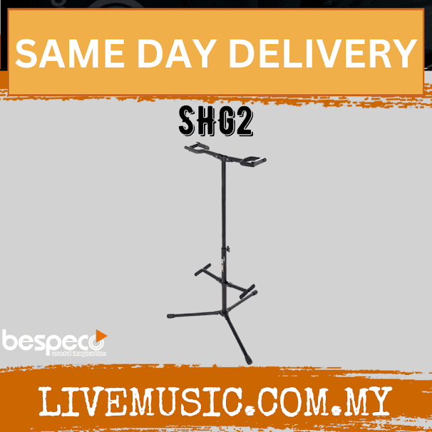 Bespeco SHG2 Universal Double Guitar Stand with ABS Safety Lock Bar ( SHG-2 )