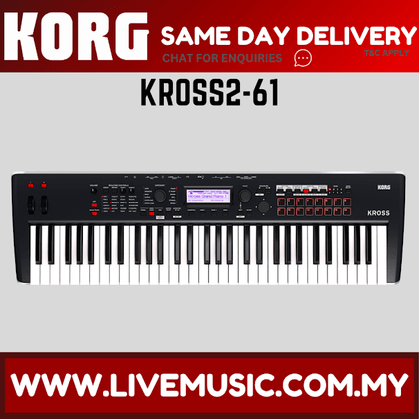 Korg KROSS2-61 - Synthesizer Workstation with FREE Adapter (KROSS 2/KROSS2)