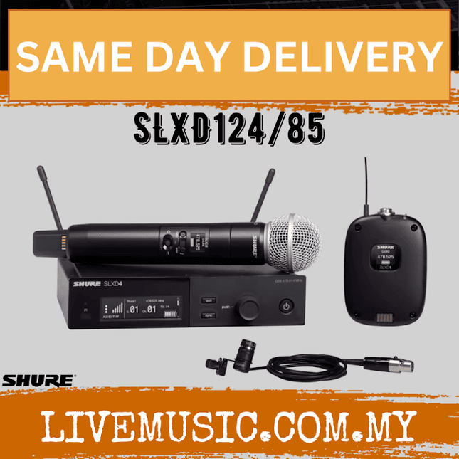 Shure SLXD124/85 Digital Wireless Combo Microphone ( SLXD SLXD124-85 / SLXD124 85 )