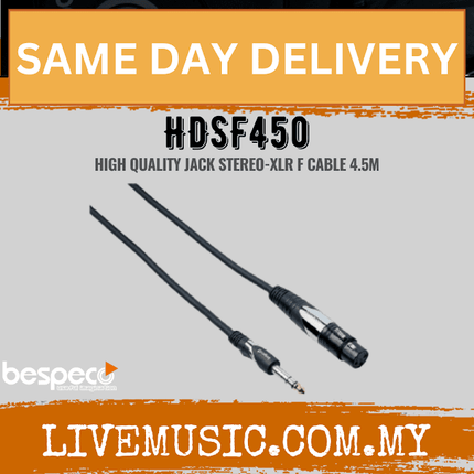 Bespeco HDSF450 High Quality Jack Mono-XLR F Cable 4.5M ( HDSF-450 / HDSF 450 )