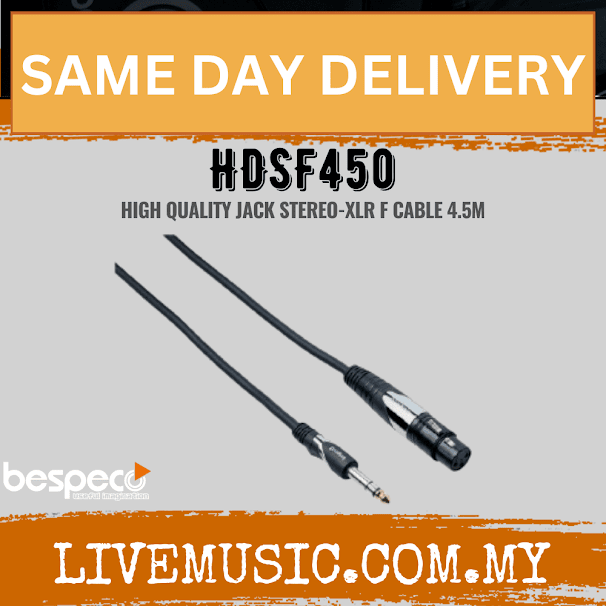 Bespeco HDSF450 High Quality Jack Mono-XLR F Cable 4.5M ( HDSF-450 / HDSF 450 )