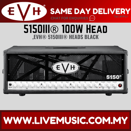 EVH 5150 III 100W Guitar Tube Amplifier Head, Black