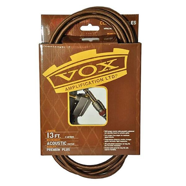 Vox VAC13 13 ft acoustic guitar cable shown in retail box.