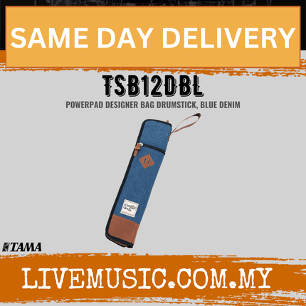 Tama TSB12D-BL Powerpad Designer Drum Stick Denim Bag, Blue ( TSB12D BL / TSB12DBL )