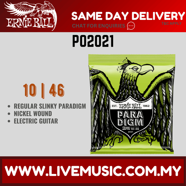 Ernie Ball 2021 Regular Slinky Paradigm Electric Guitar Strings, 10-46 Gauge