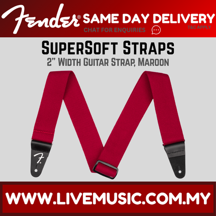 Fender Supersoft 2Inch Guitar Strap, Olive / Maroon / Sand / Toffee