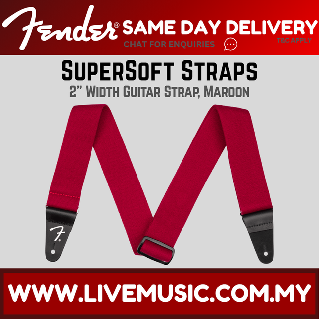 Fender Supersoft 2Inch Guitar Strap, Olive / Maroon / Sand / Toffee