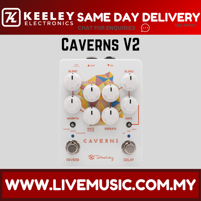Keeley Caverns Delay & Reverb v2 Guitar Effects Pedal