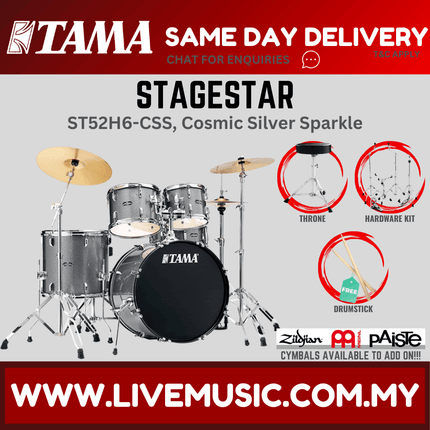 Tama Stagestar ST52H6 5-piece Drum Set With Drumsticks and Throne ( NO CYMBAL )