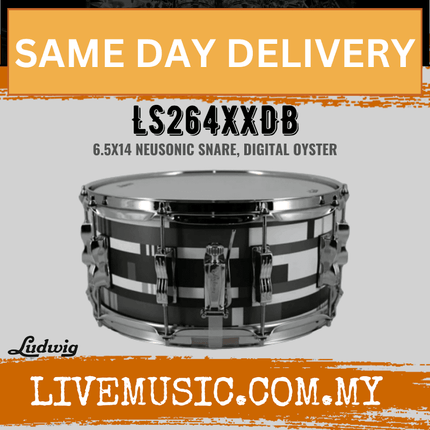 Ludwig LS264XXDB 6.5x14inch Neusonic Snare Drum, Digital Oyster
