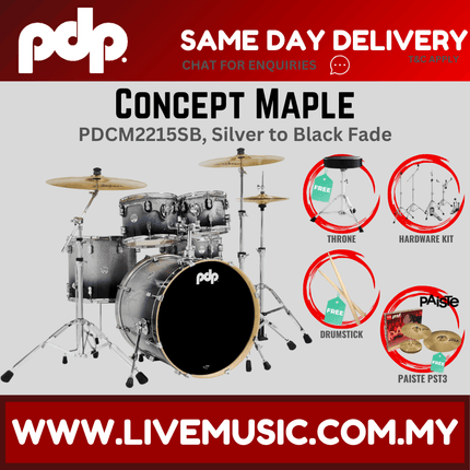 PDP by DW CM5 Concept Maple Shell Pack - 5-piece With PST3 Cymbals ( PDCM2215 )