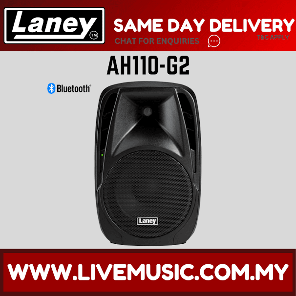 Laney AH110-G2 Audiohub Venue Complete PA System with Bluetooth w/Speaker Stand And Cable, Each / Pair ( AH110G2)