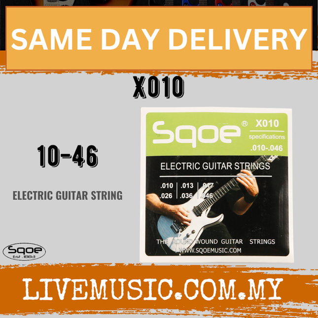 Sqoe QX-SQ-X010 Electric Guitar String 10-46 - ( QXSQX010 / QX SQ X010 / X 010 )
