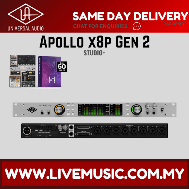 Universal Audio Apollo x8 Gen 2 Thunderbolt Audio Interface - Studio+ Edition
