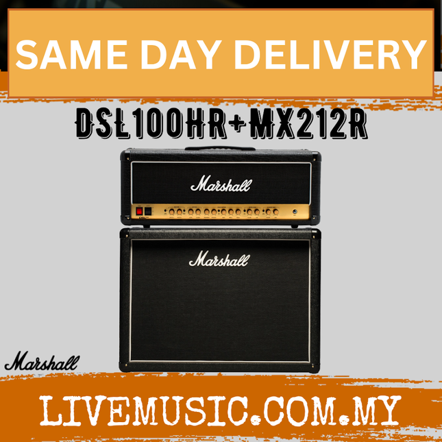 Marshall DSL100HR+MX212R - 100 Watt Tube Head + 160 Watt Extension Cabinet Amplifier (DSL100HR/MX212R)