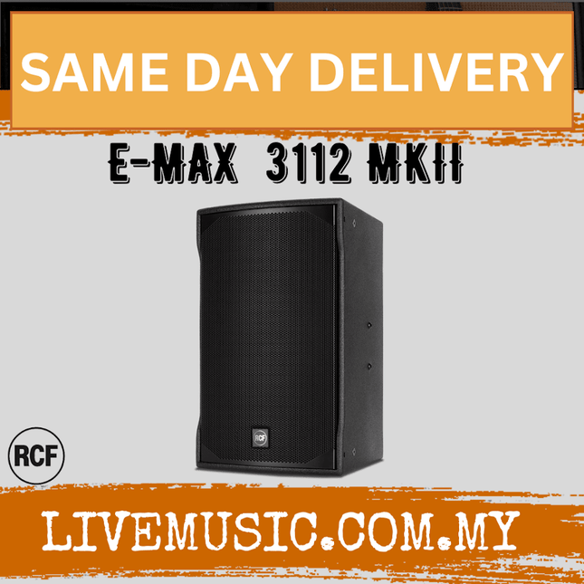 RCF E-MAX 3112 MKII HIGH POWER TWO-WAY SPEAKER WITH SPEAKER STAND AND CABLE ( EMAX3112 / E MAX 3112 / MKII )