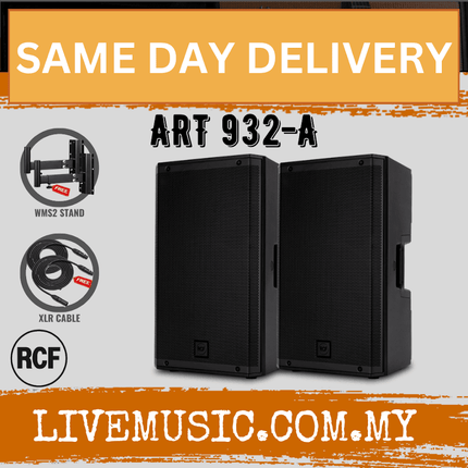 RCF ART 932-A Two-Way 12" 2100W Powered PA Speaker With Kadenza Speaker Stand And Cable ( ART932A / 932A / ART )