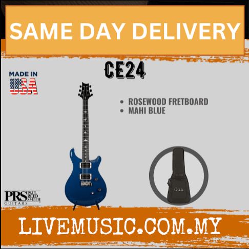 Mahi blue electric guitar with rosewood fretboard and included gig bag