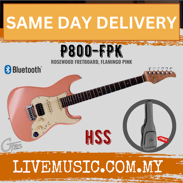 GTRS P800-SHPK HSS Series Intelligent Electric Guitar,Rosewood FB - Flamingo Pink