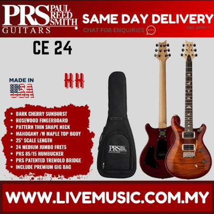 PRS CE24 Electric Guitar with Bag - Dark Cherry Sunburst ( CE-24 )