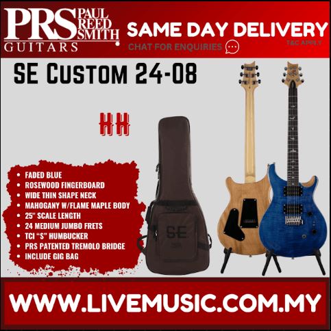 Faded blue electric guitar with gig bag